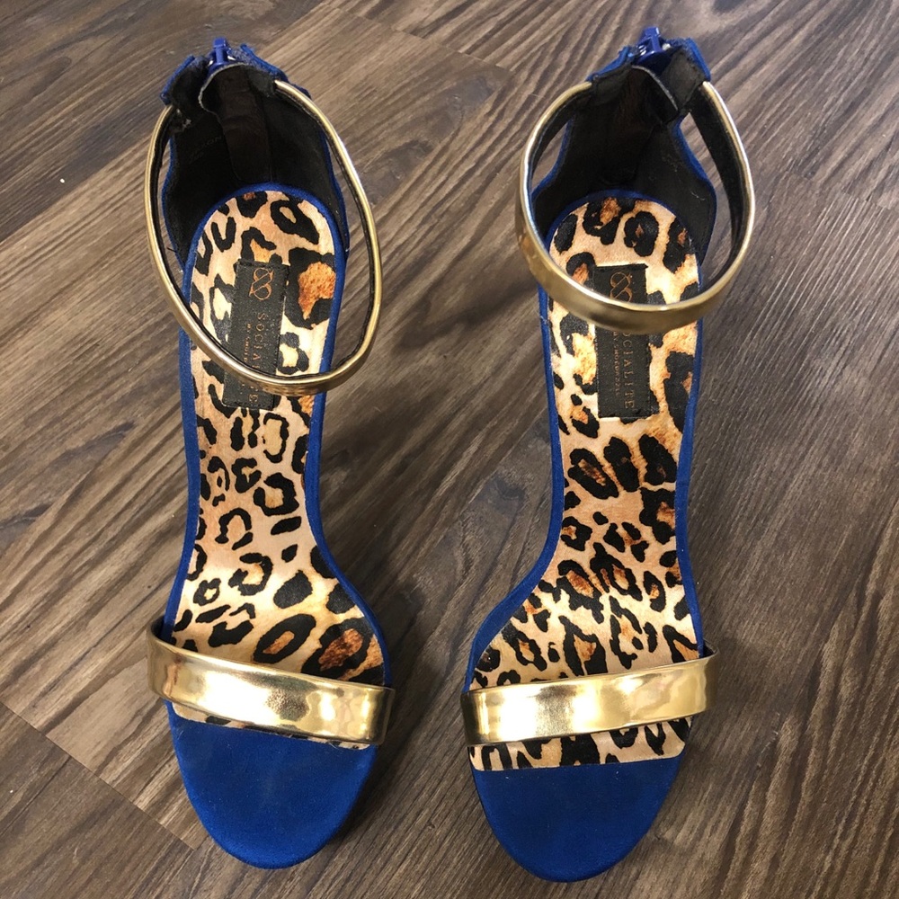 Royal Blue velvet With Gold star Heel :)